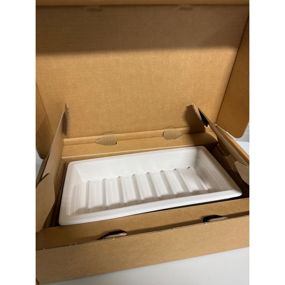 Hamama Ceramic Microgreen Grow Tray White Indoor Garden Planter Reusable 12.5"